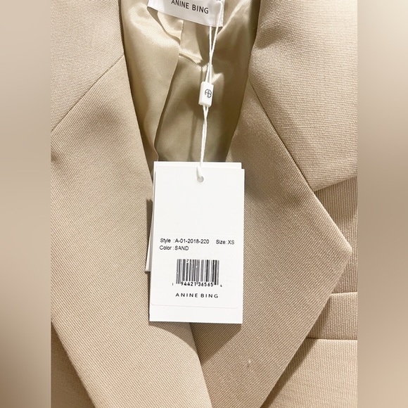 Anine Bing Kaia Blazer Size XS Color Sand - Picture 5 of 7